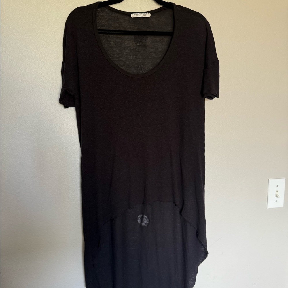 Black High-Low Graphic T-Shirt Dress